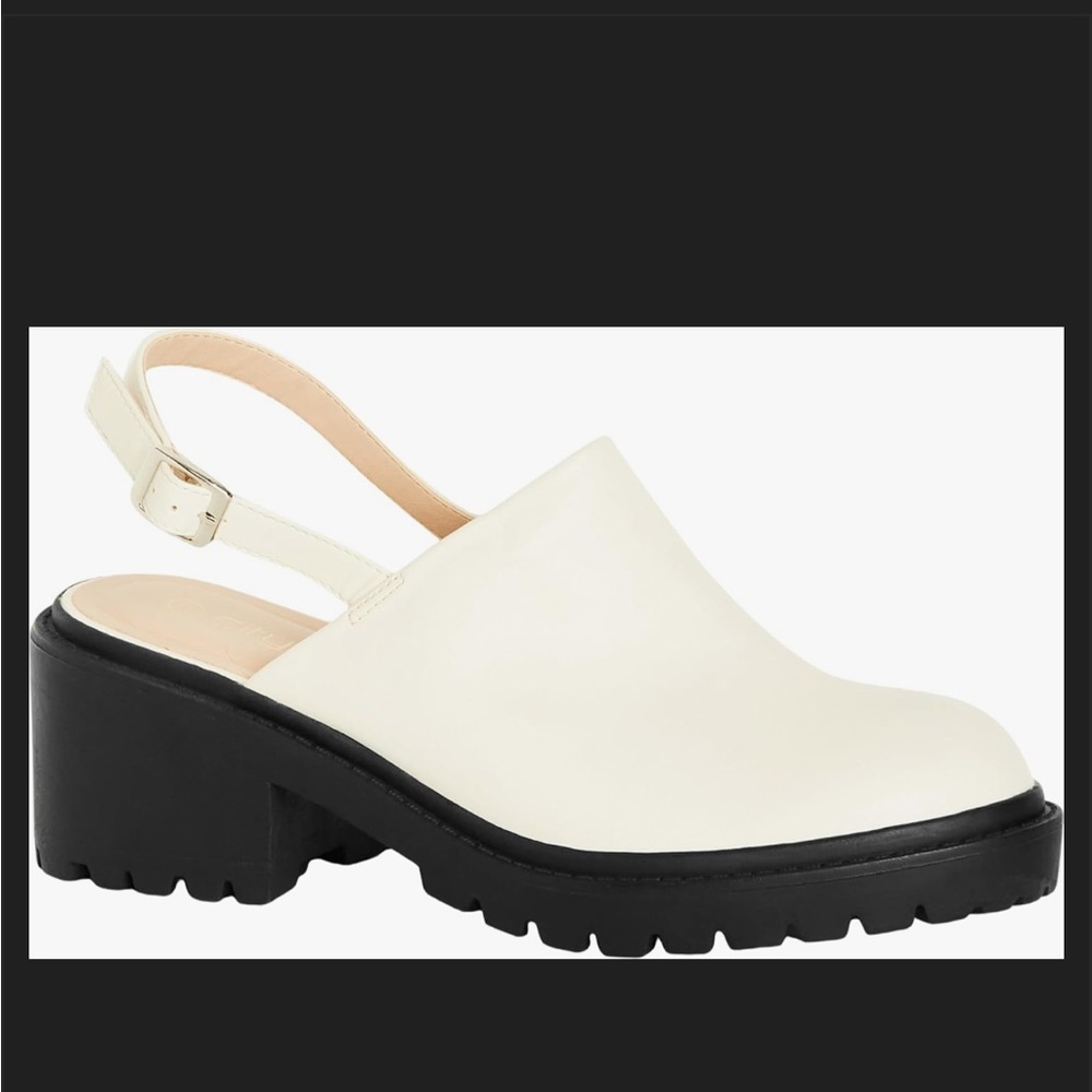 City Chic EVA Butter Slingback Platform Clogs Size 8W / EU 39 Lug Sole